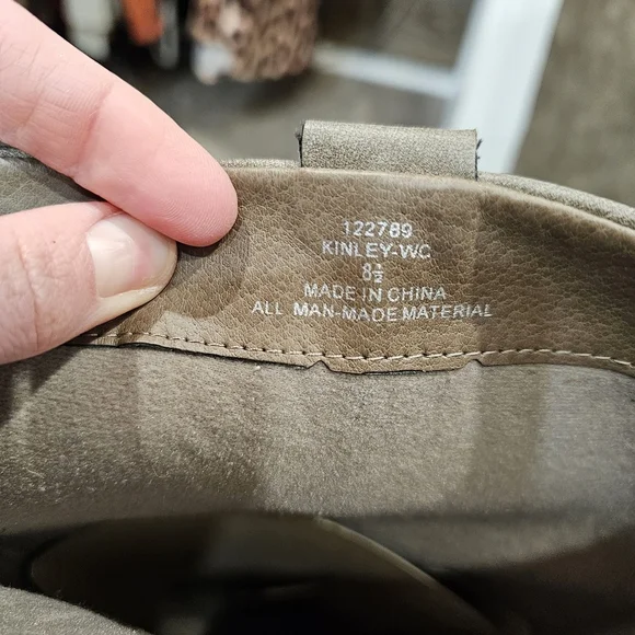 Tall boots grey/ brown with buckle zip - Picture 5 of 10